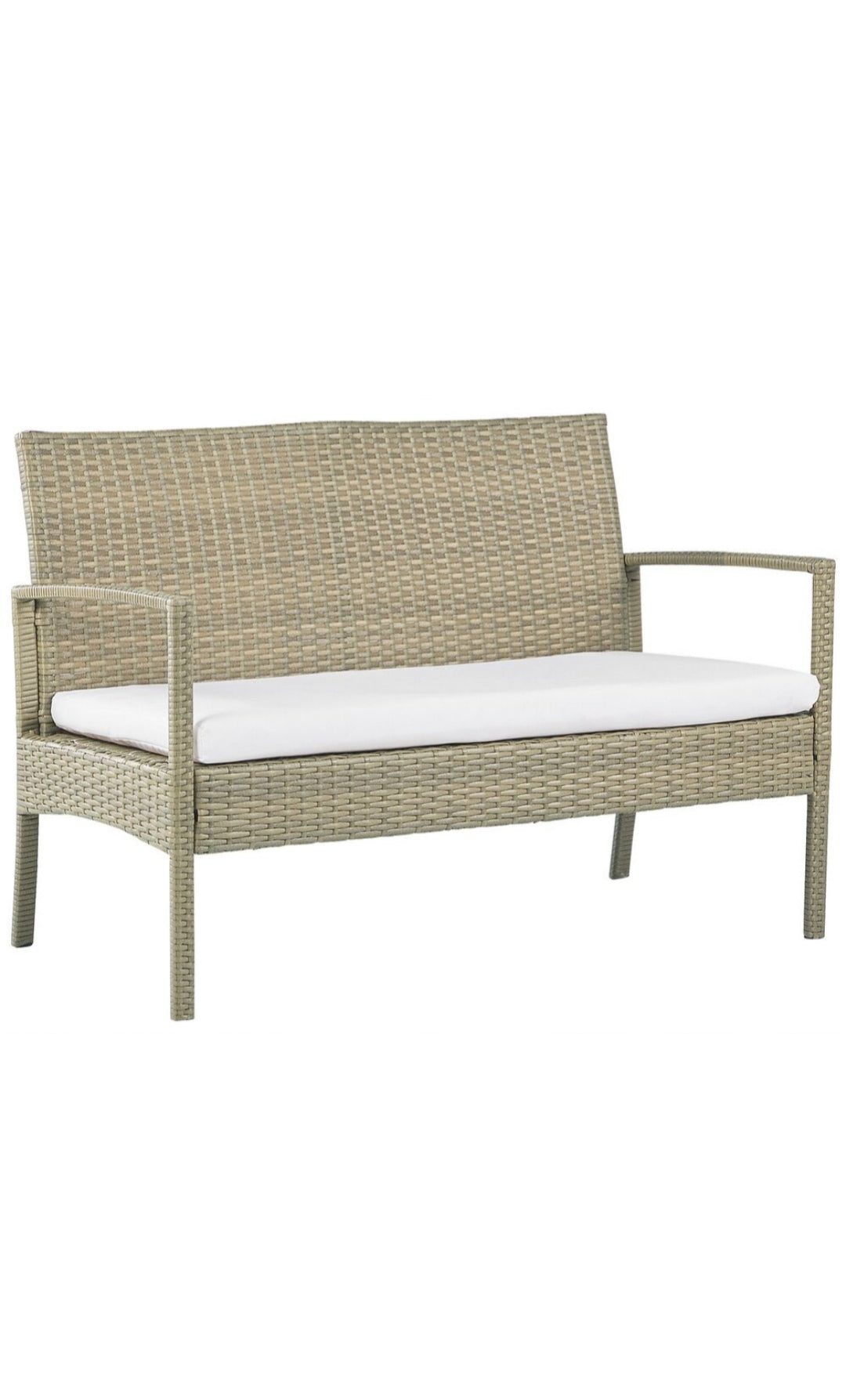 Conjunto de jardin 4 plazas de ratán blanco