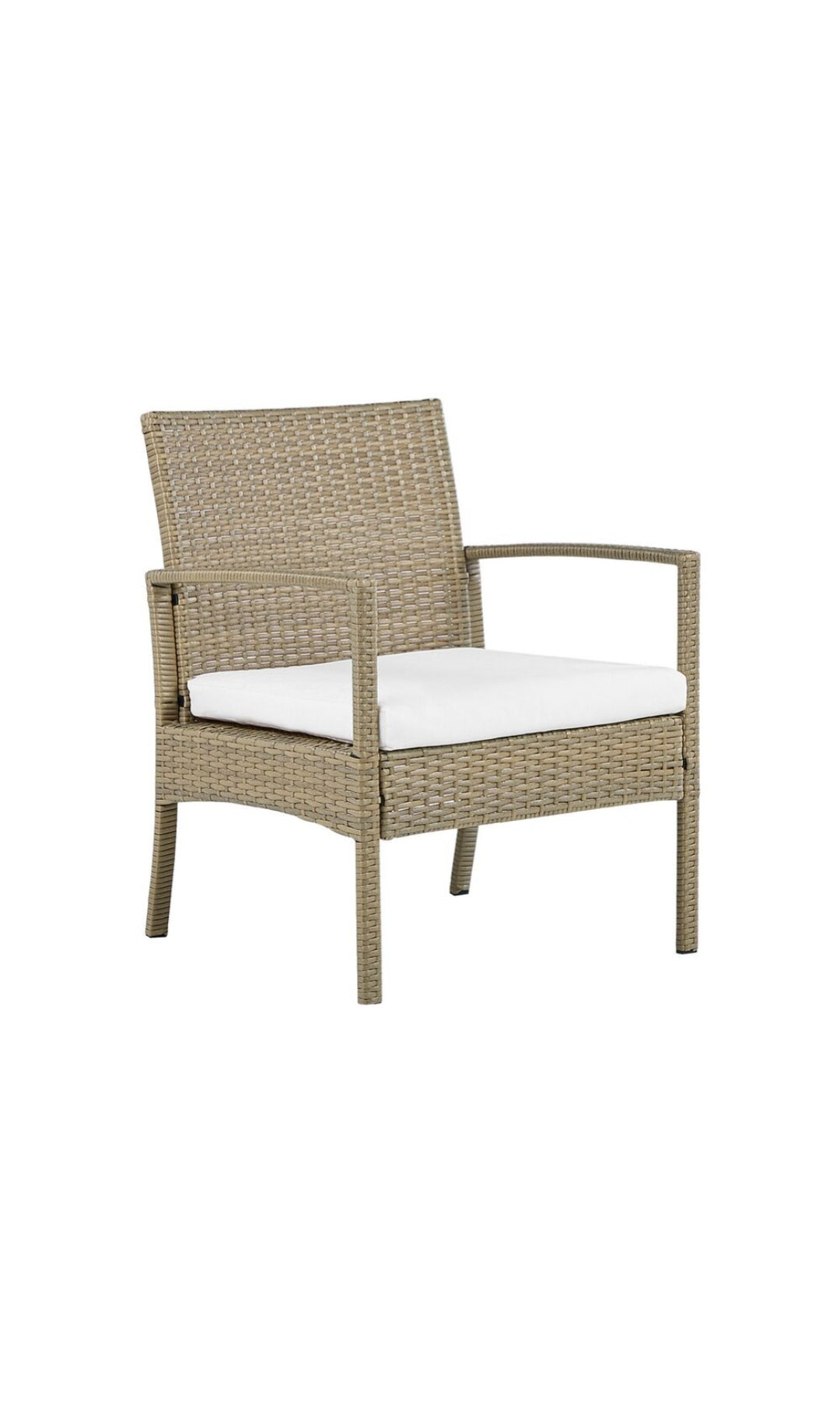 Conjunto de jardin 4 plazas de ratán blanco