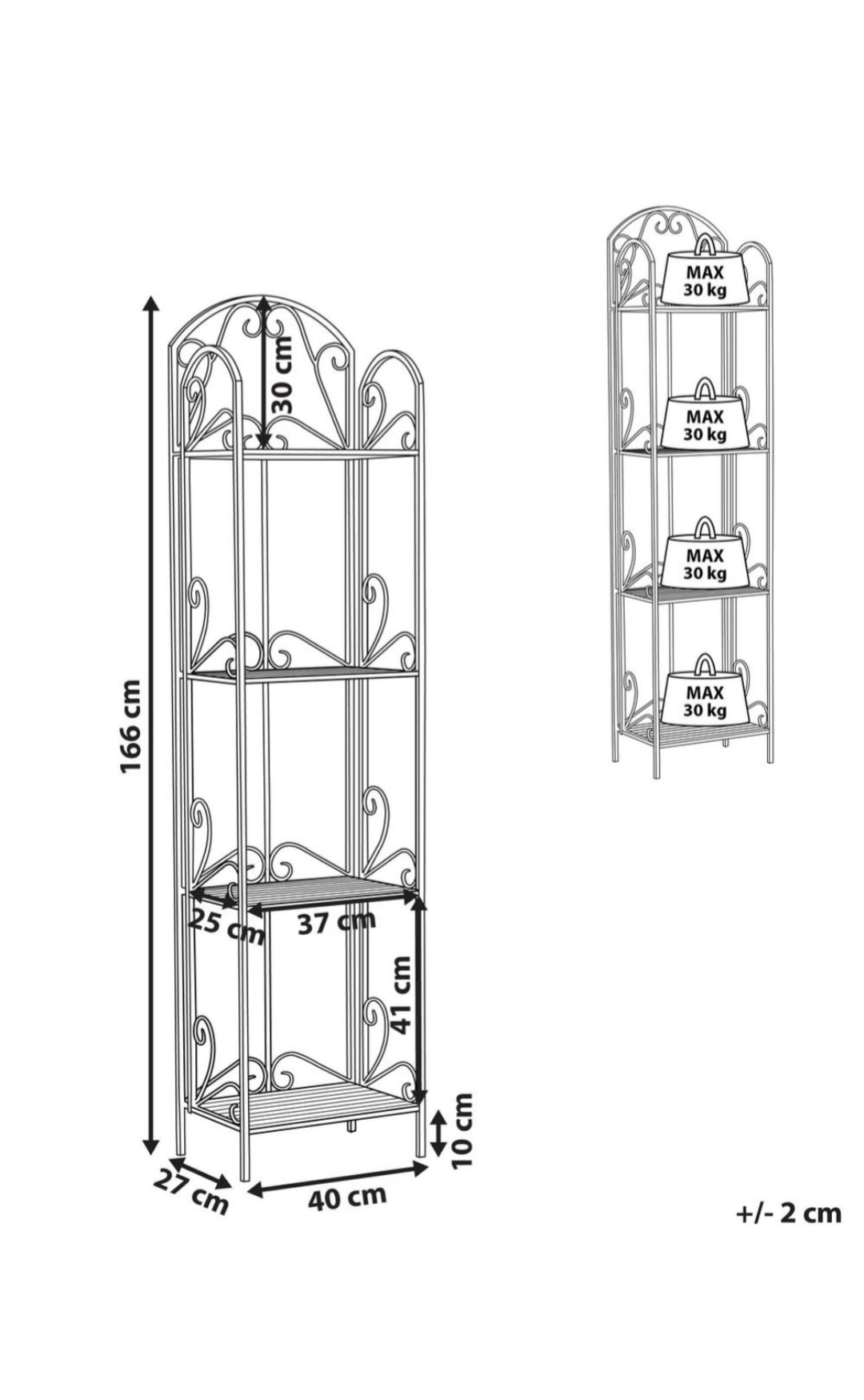 Estantería de metal blanca