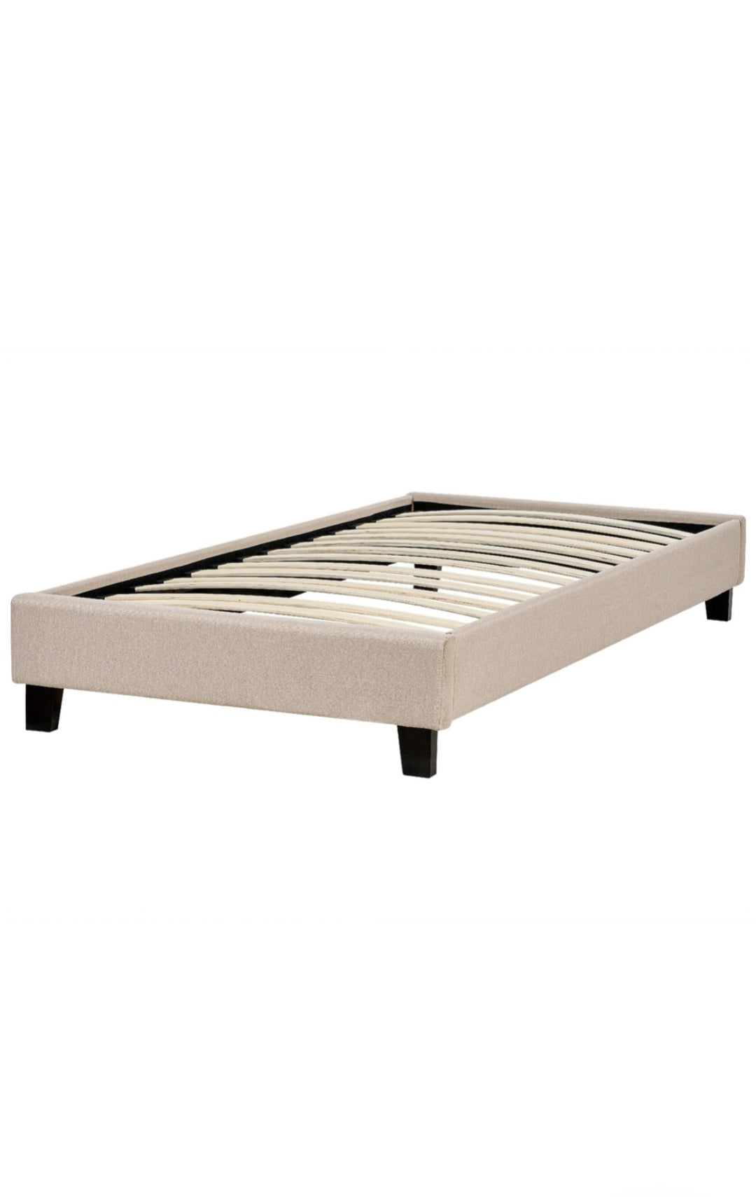 Cama con somier beige