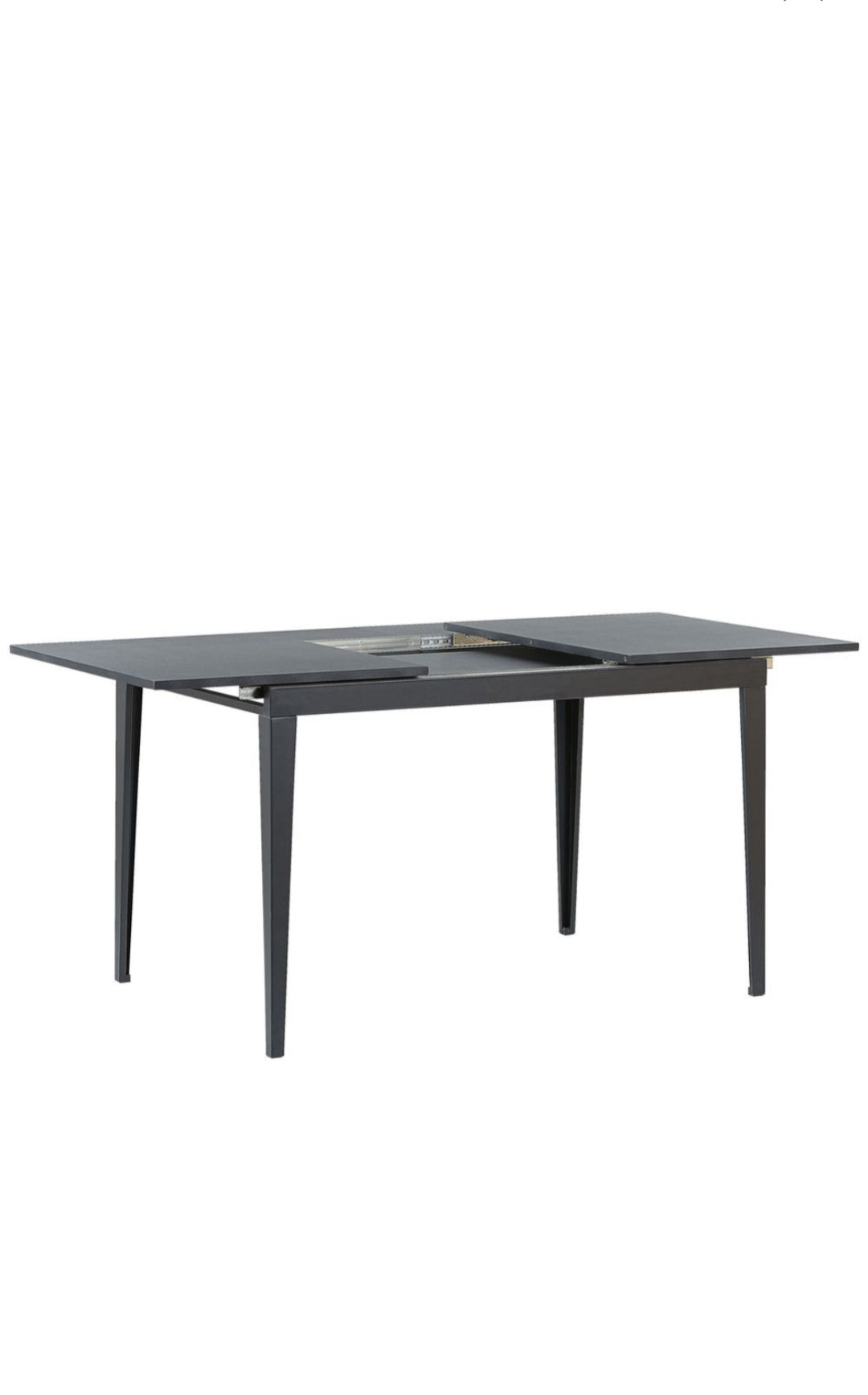 Mesa de comedor extensible negra 120-160/80