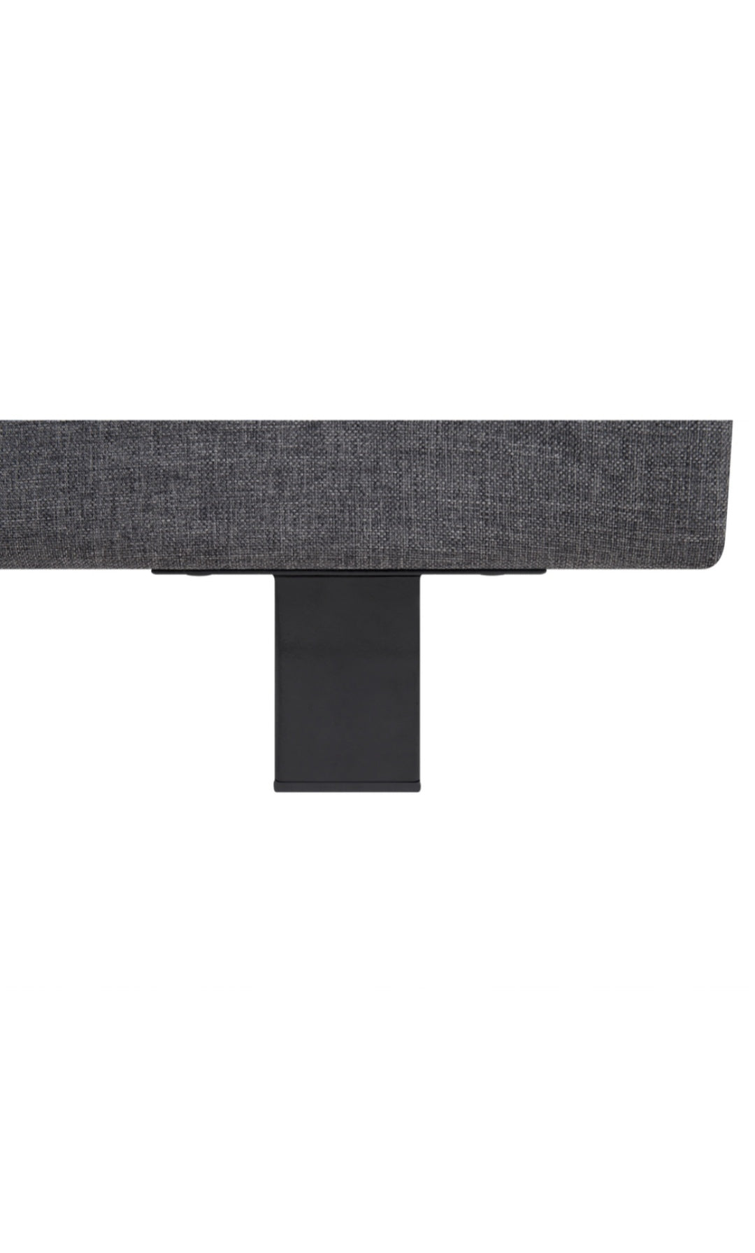 Cama con somier de poliéster gris/negro. 160/200