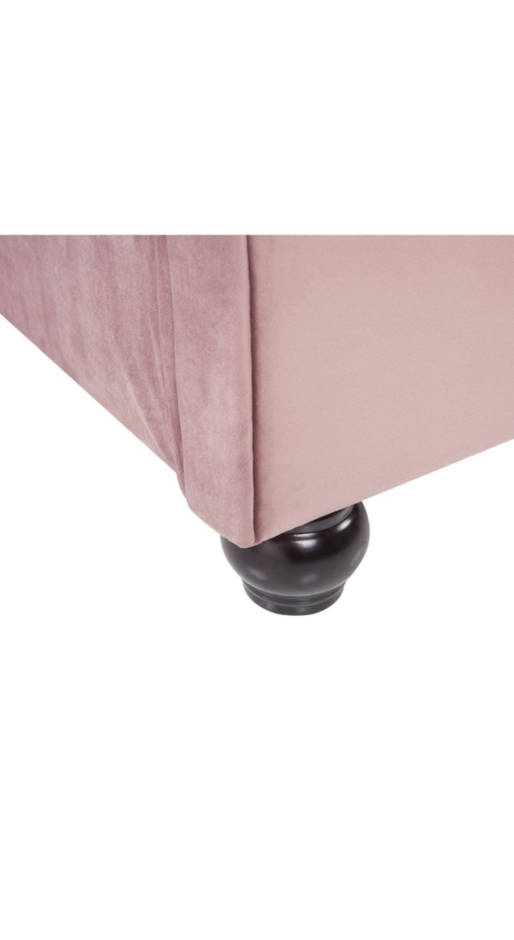 Cama con somier de terciopelo rosa 140/200