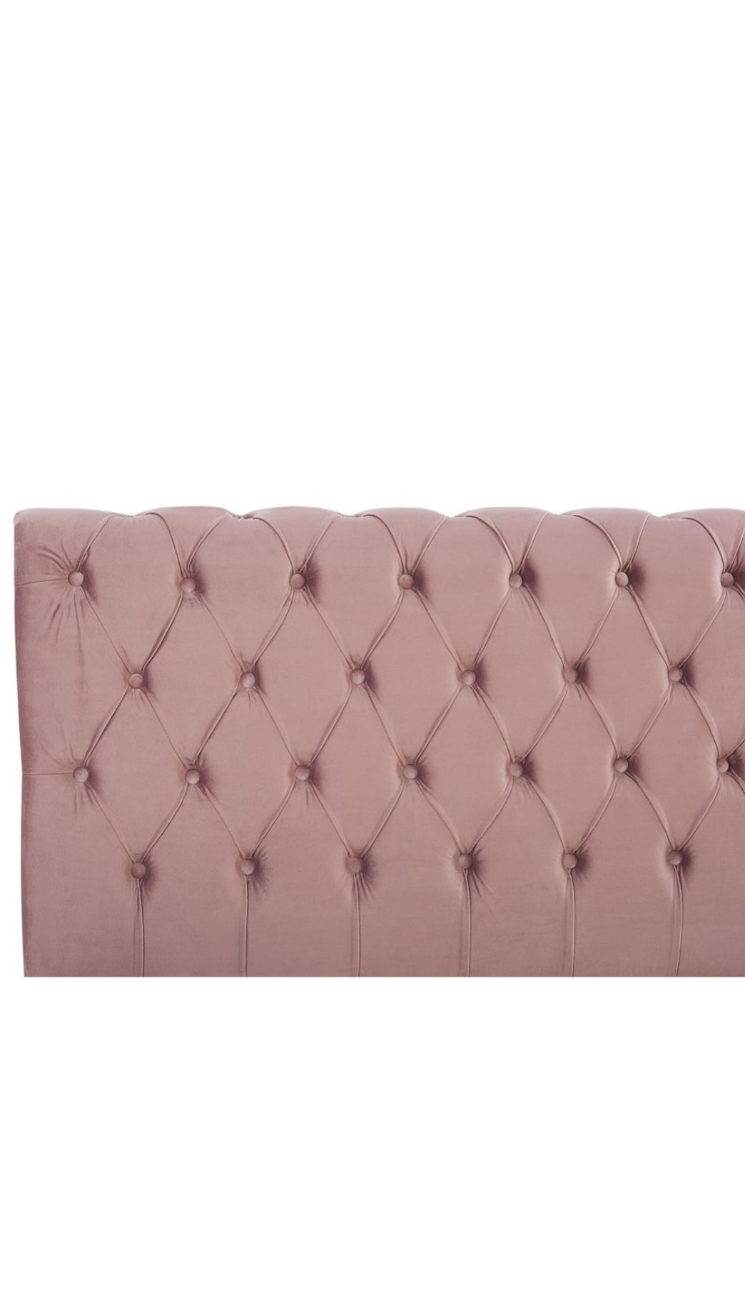 Cama con somier de terciopelo rosa 140/200