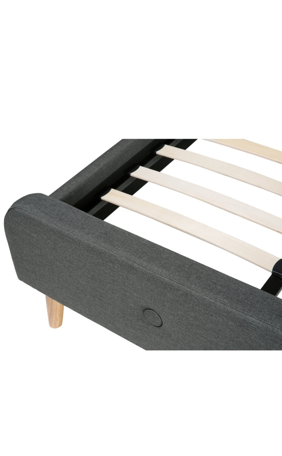 Cama tapizada en gris 180/200