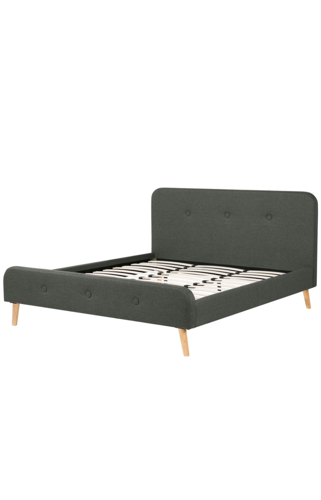 Cama tapizada en gris 180/200