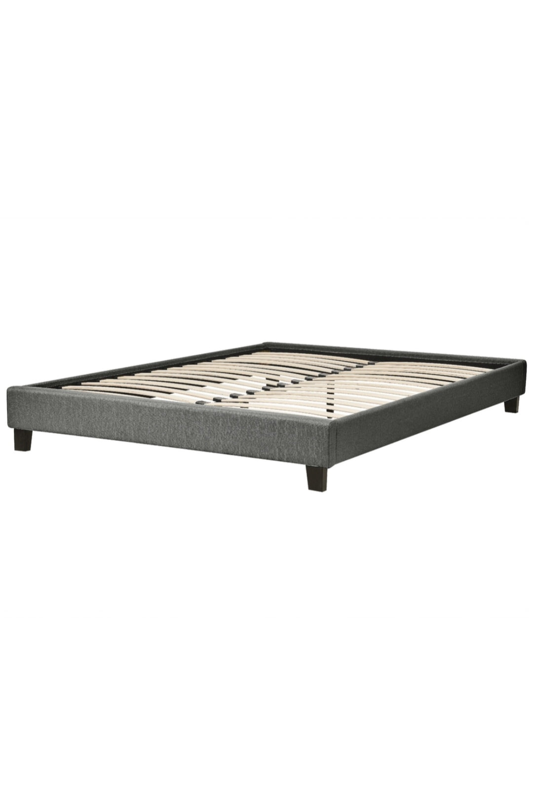 Cama con somier de poliéster gris oscuro 160/200