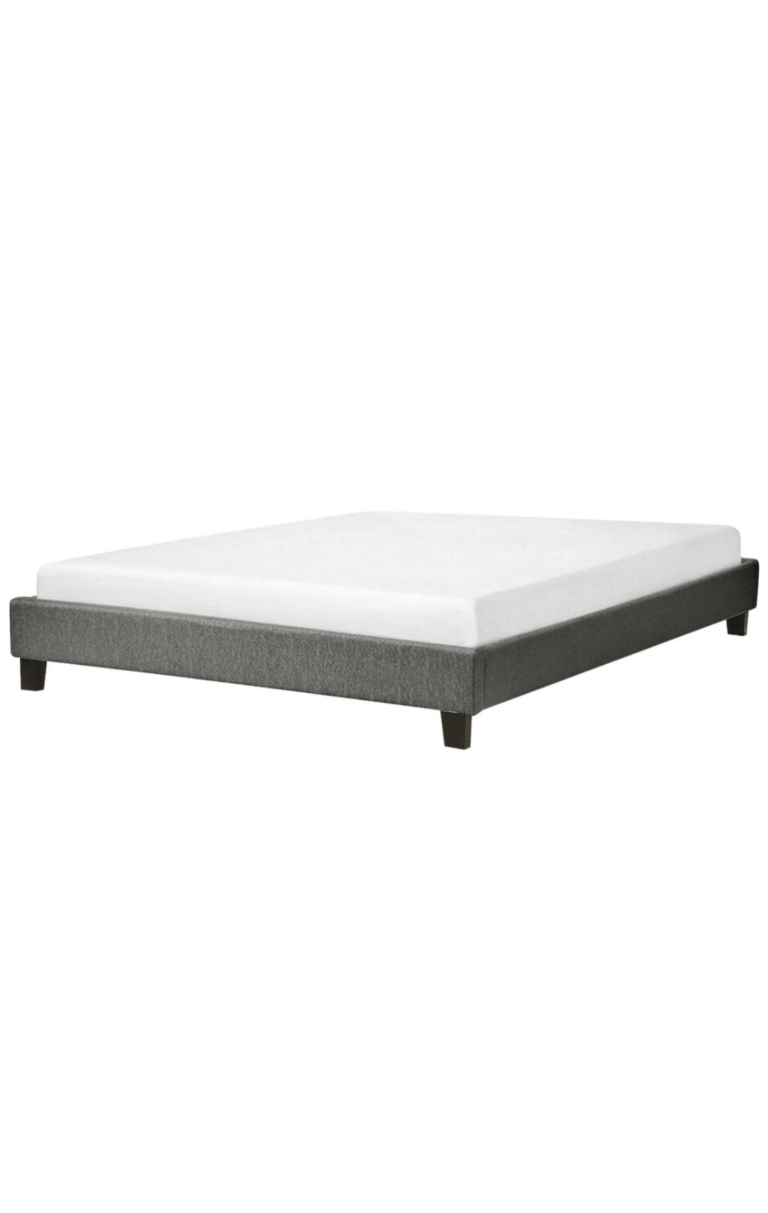 Cama con somier de poliéster gris oscuro 160/200