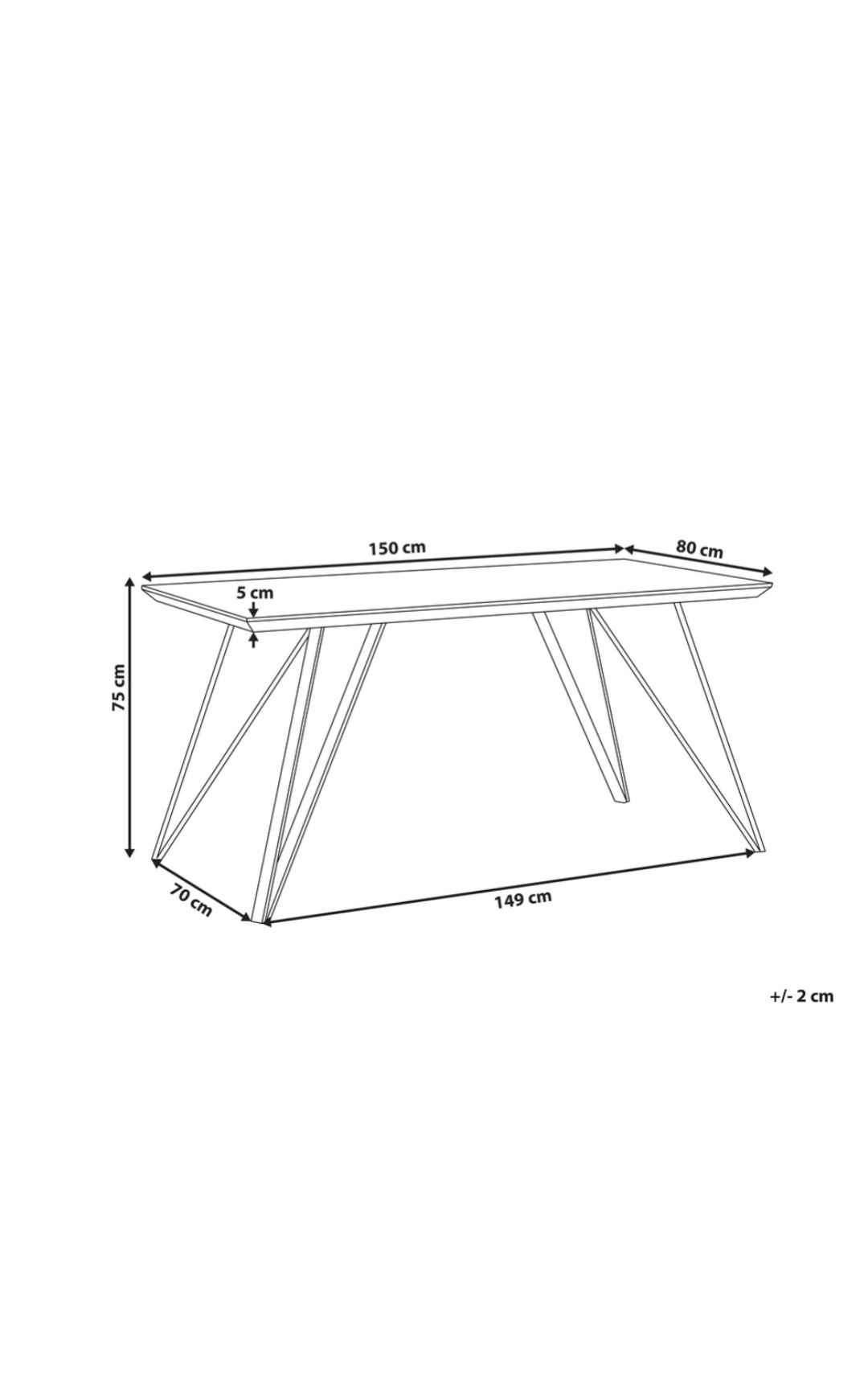 Mesa de comedor blanco dorado 150/80