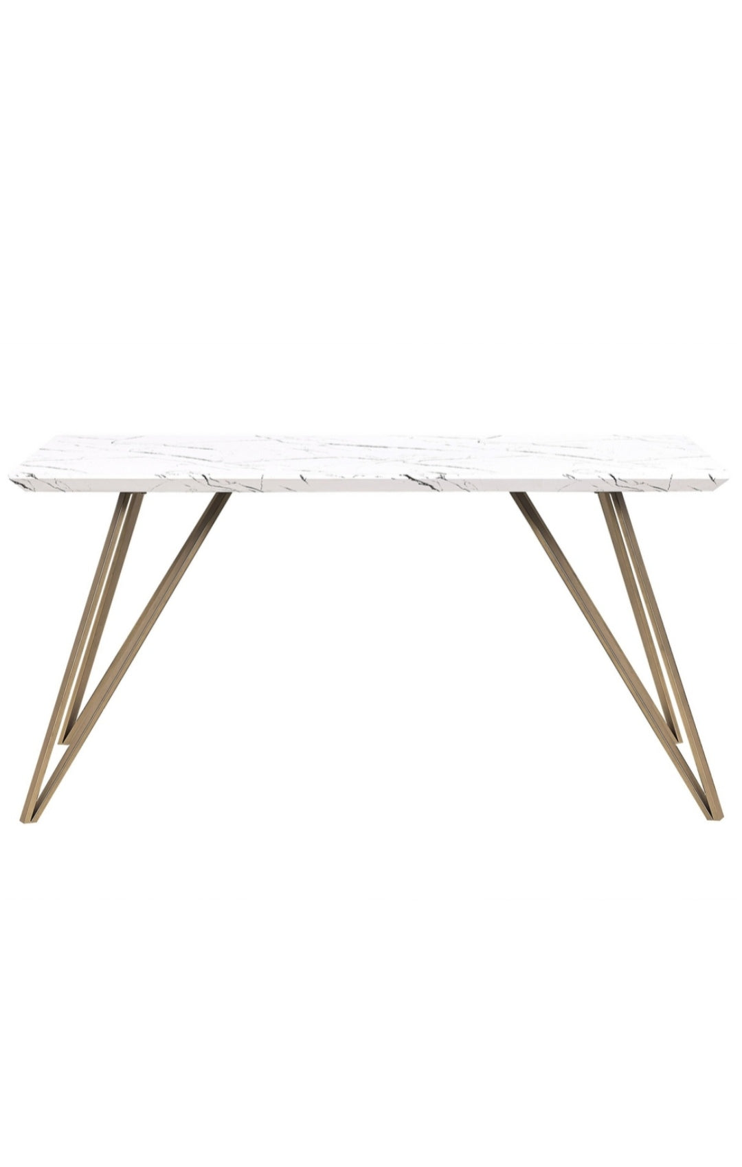 Mesa de comedor blanco dorado 150/80