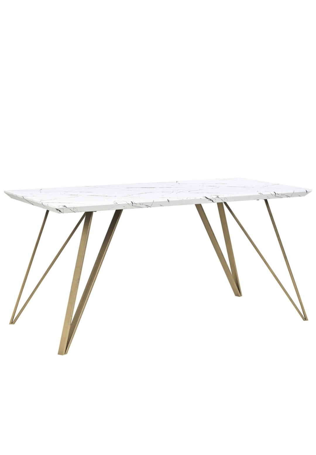 Mesa de comedor blanco dorado 150/80