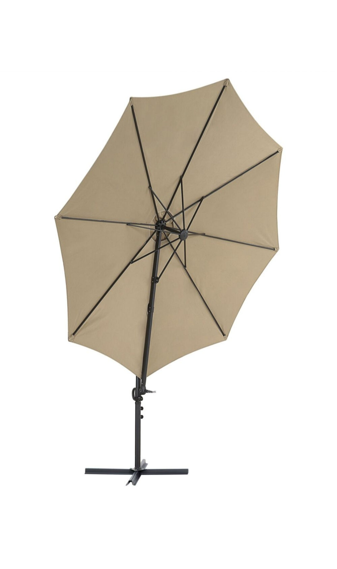 Sombrilla voladiza de poliéster gris pardo 295cm