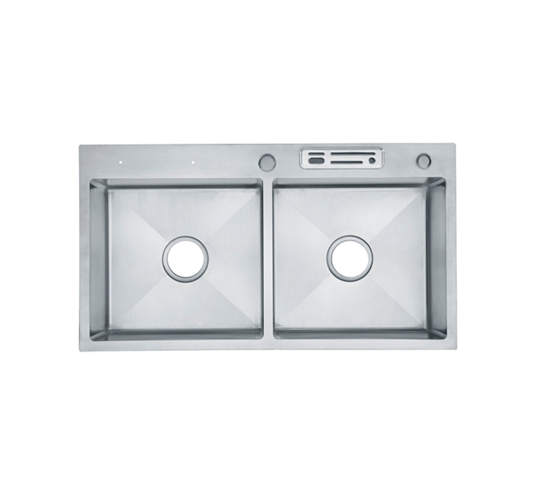 Fregadero de cocina 2 senos satinado