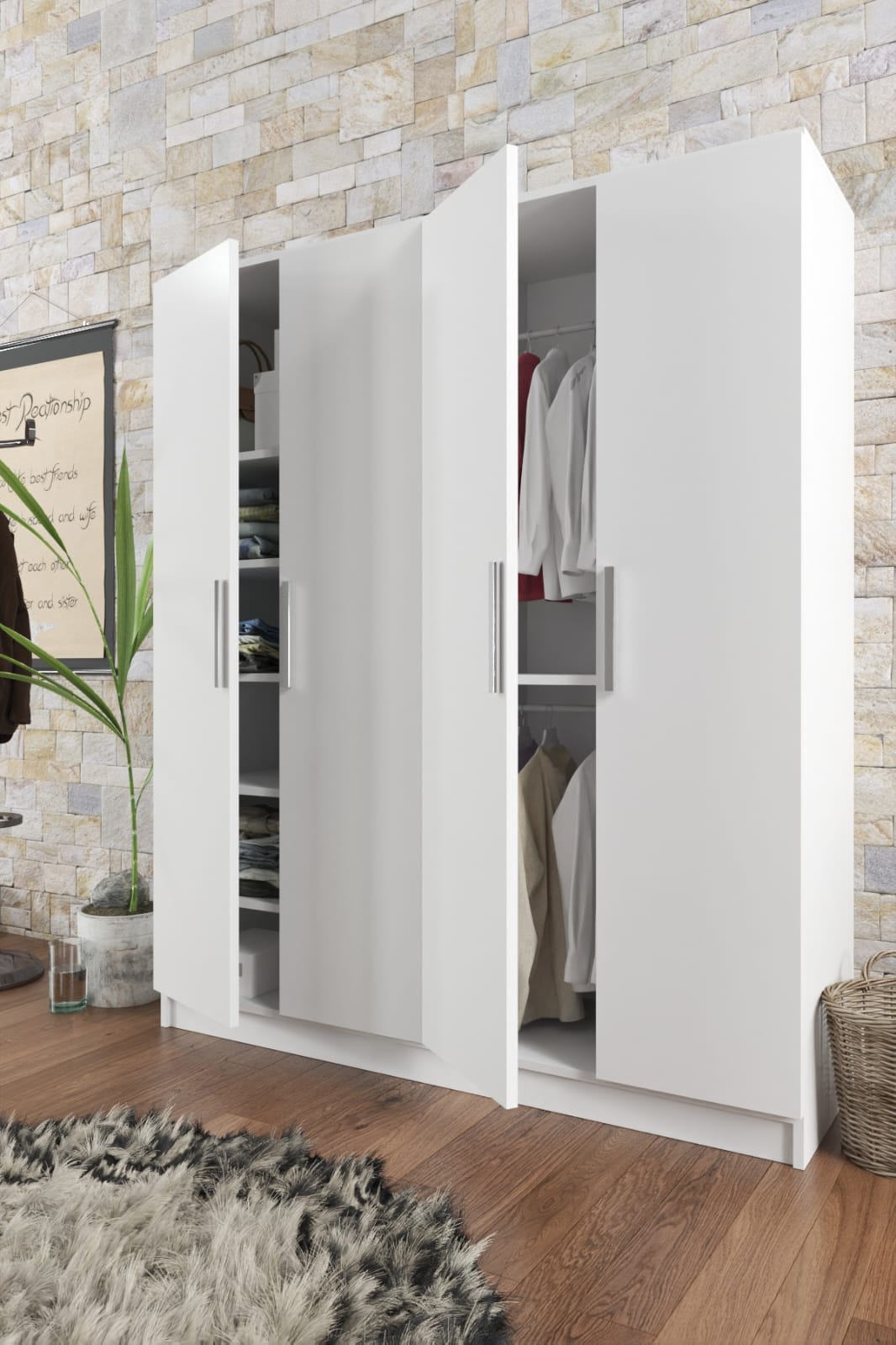 Armario milano blanco . Lujo y calidad