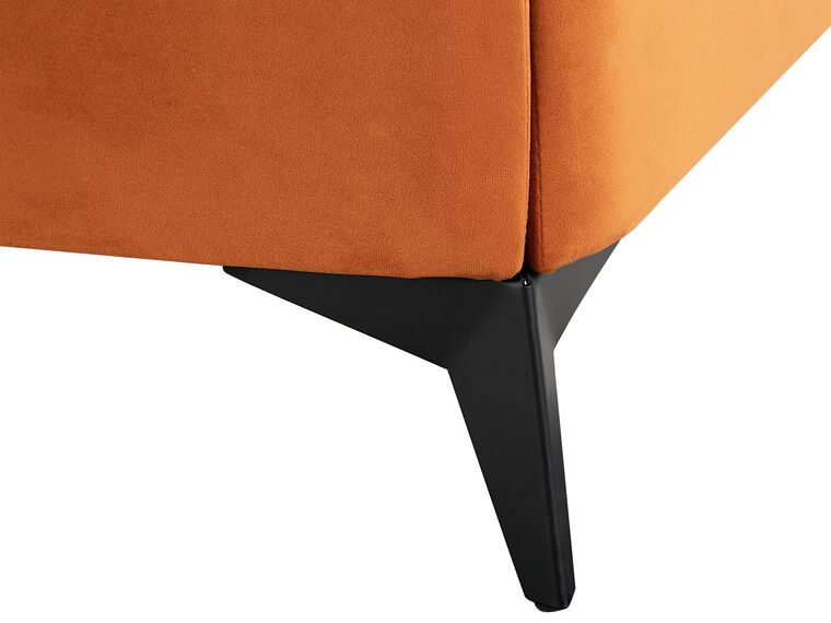 Cama con somier de terciopelo naranja 180/200