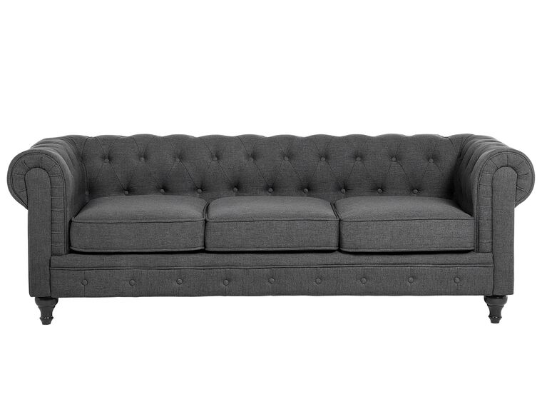 Sofá 3 plazas tapizado gris CHESTERFIELD