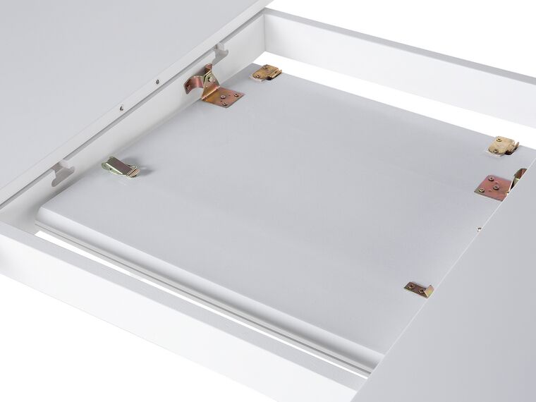 Mesa de comedor extensible blanca 150/195 x 90 cm