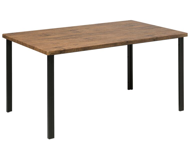Mesa de comedor negro/madera oscura 150 x 90 cm