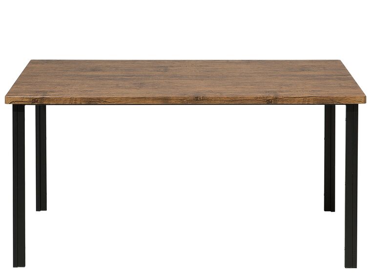Mesa de comedor negro/madera oscura 150 x 90 cm
