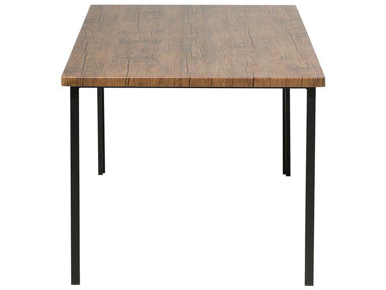 Mesa de comedor negro/madera oscura 150 x 90 cm