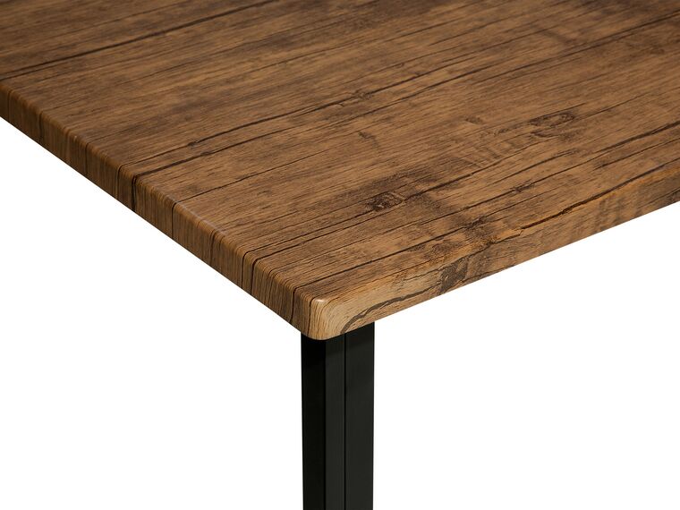 Mesa de comedor negro/madera oscura 150 x 90 cm
