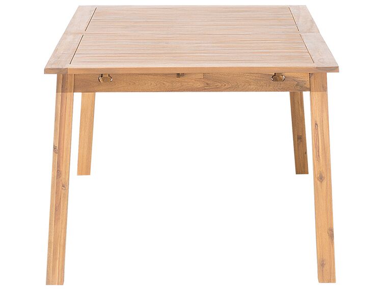 Mesa de jardín extensible de madera de acacia clara 180/240 x 100 cm