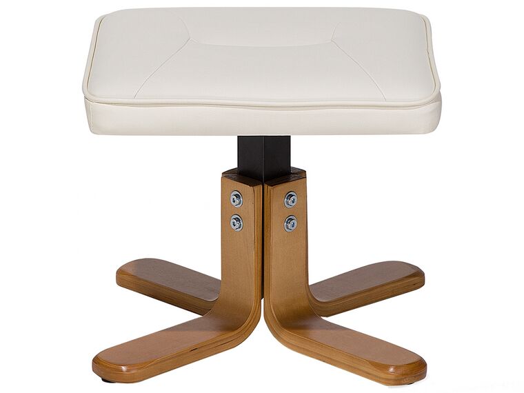 Sillón de masaje de piel sintética beige crema