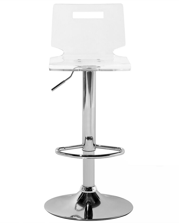 Conjunto de 2 taburetes de bar en blanco transparente