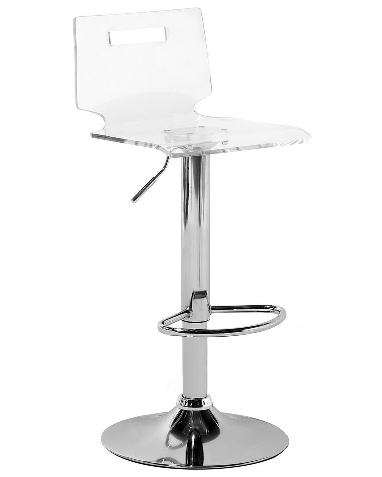 Conjunto de 2 taburetes de bar en blanco transparente