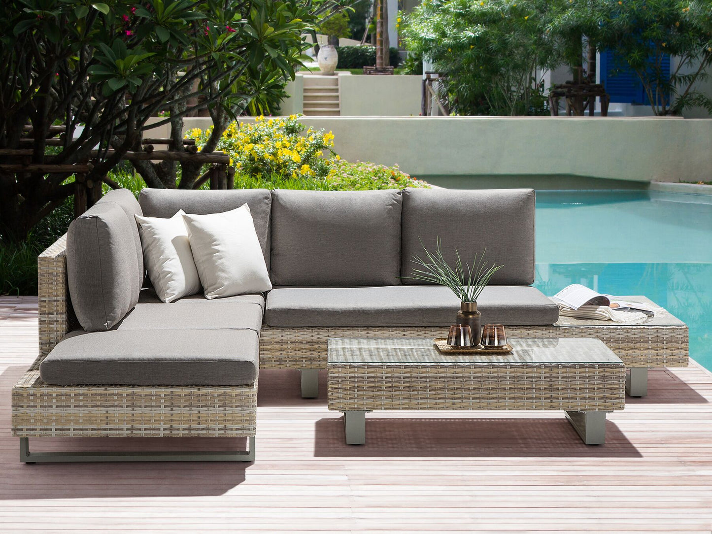 Conjunto longue Universal Ratán sintético Gris