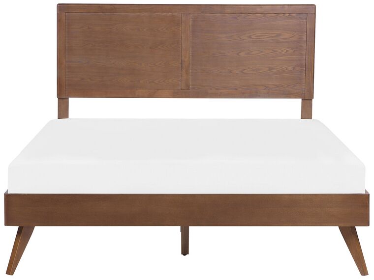 Cama con somier madera oscura 180 x 200 cm