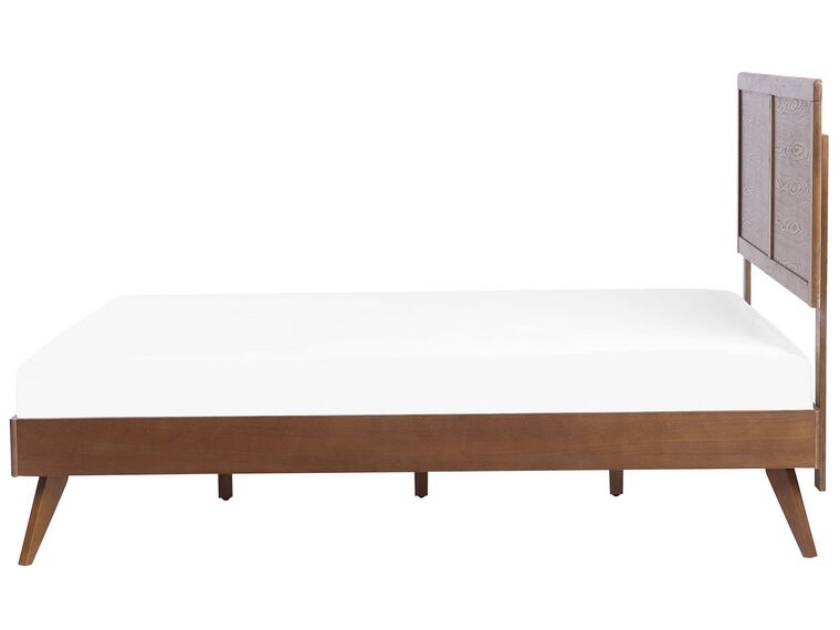 Cama con somier madera oscura 180 x 200 cm