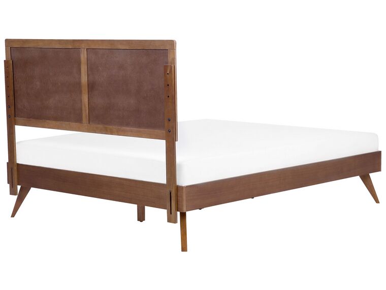Cama con somier madera oscura 180 x 200 cm