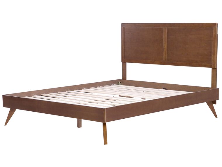 Cama con somier madera oscura 180 x 200 cm