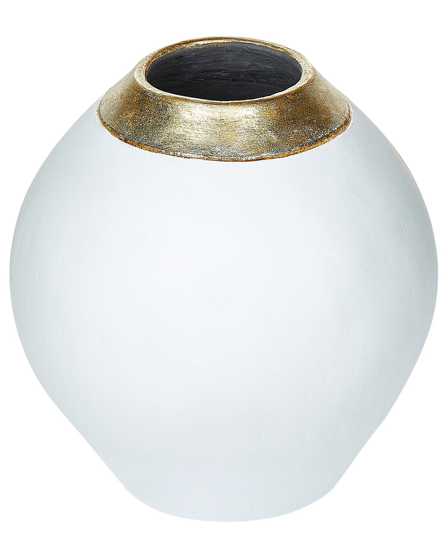 Jarrón decorativo de terracota blanco/dorado 31 cm