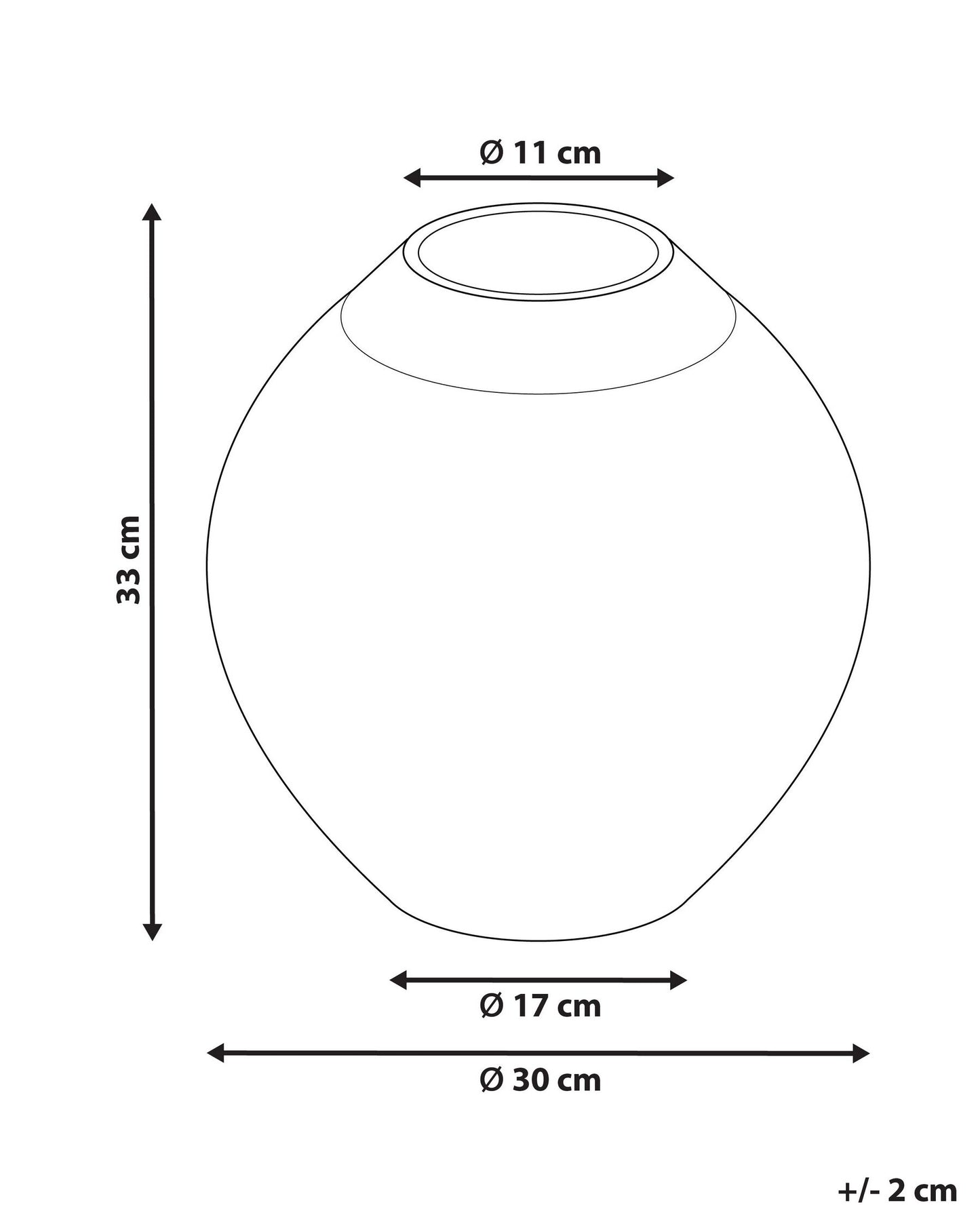 Jarrón decorativo de terracota blanco/dorado 31 cm