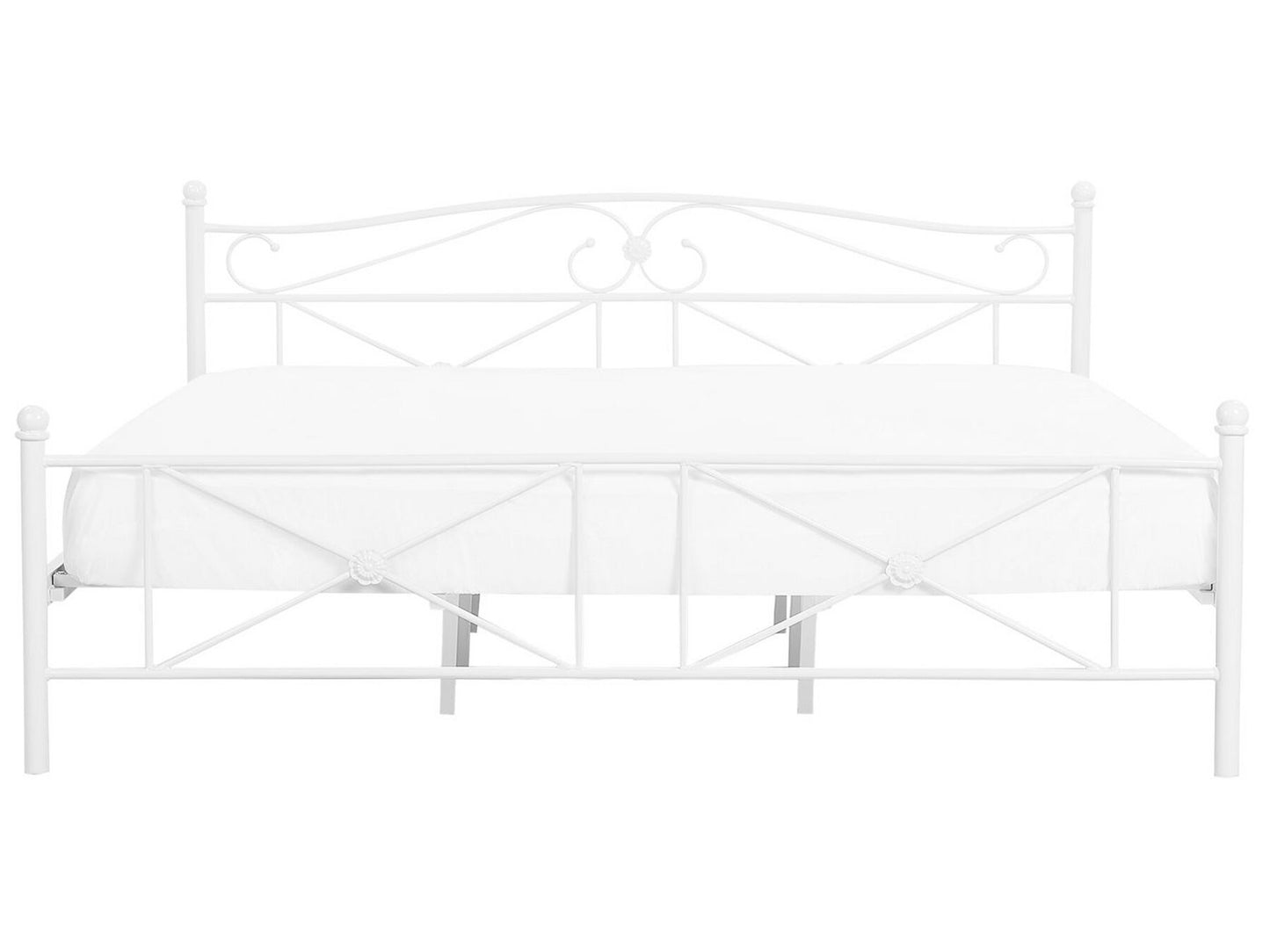 Cama con somier de metal blanco 180 x 200 cm