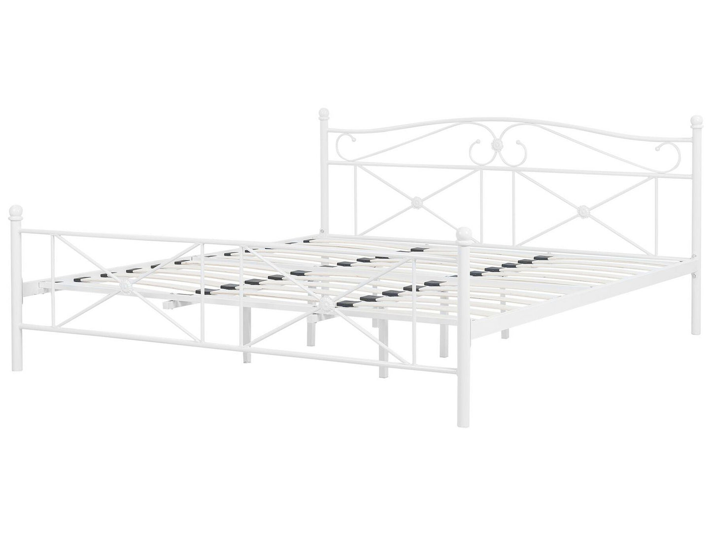 Cama con somier de metal blanco 180 x 200 cm