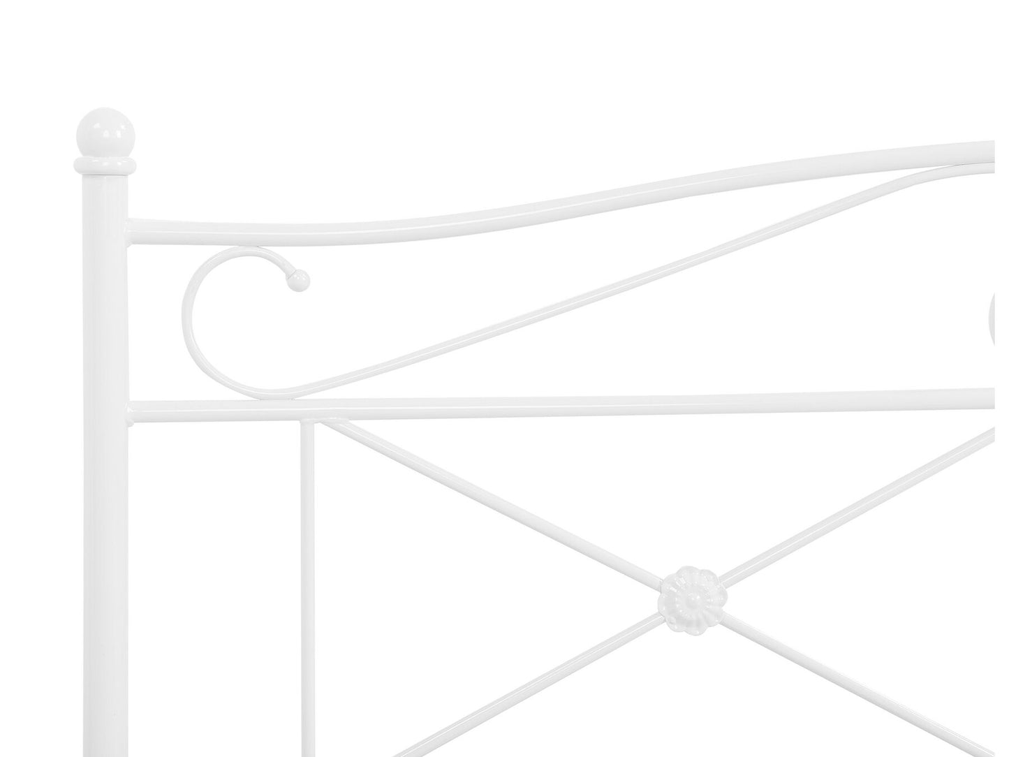 Cama con somier de metal blanco 180 x 200 cm