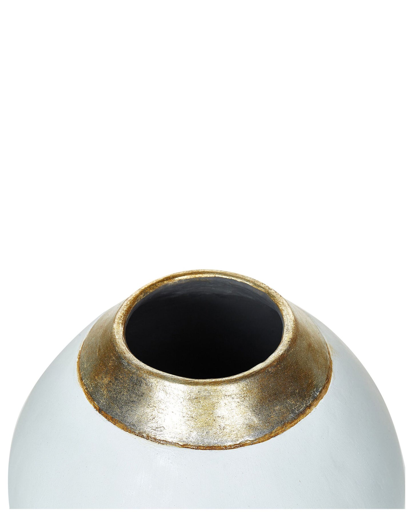 Jarrón decorativo de terracota blanco/dorado 31 cm