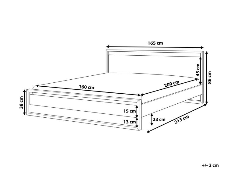 Cama con somier de madera pino blanca
