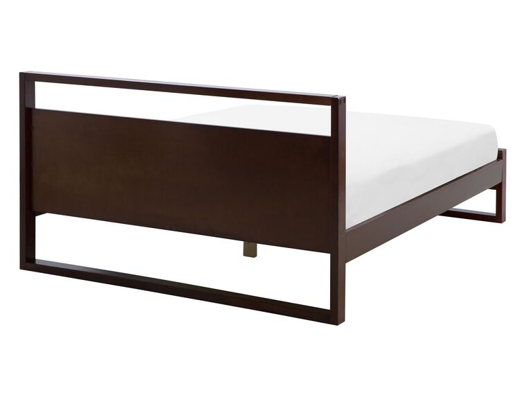 Cama con somier de madera pino oscura 140 x 200 cm