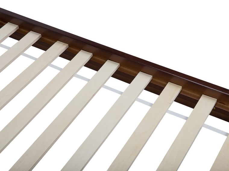 Cama con somier de madera pino oscura 140 x 200 cm
