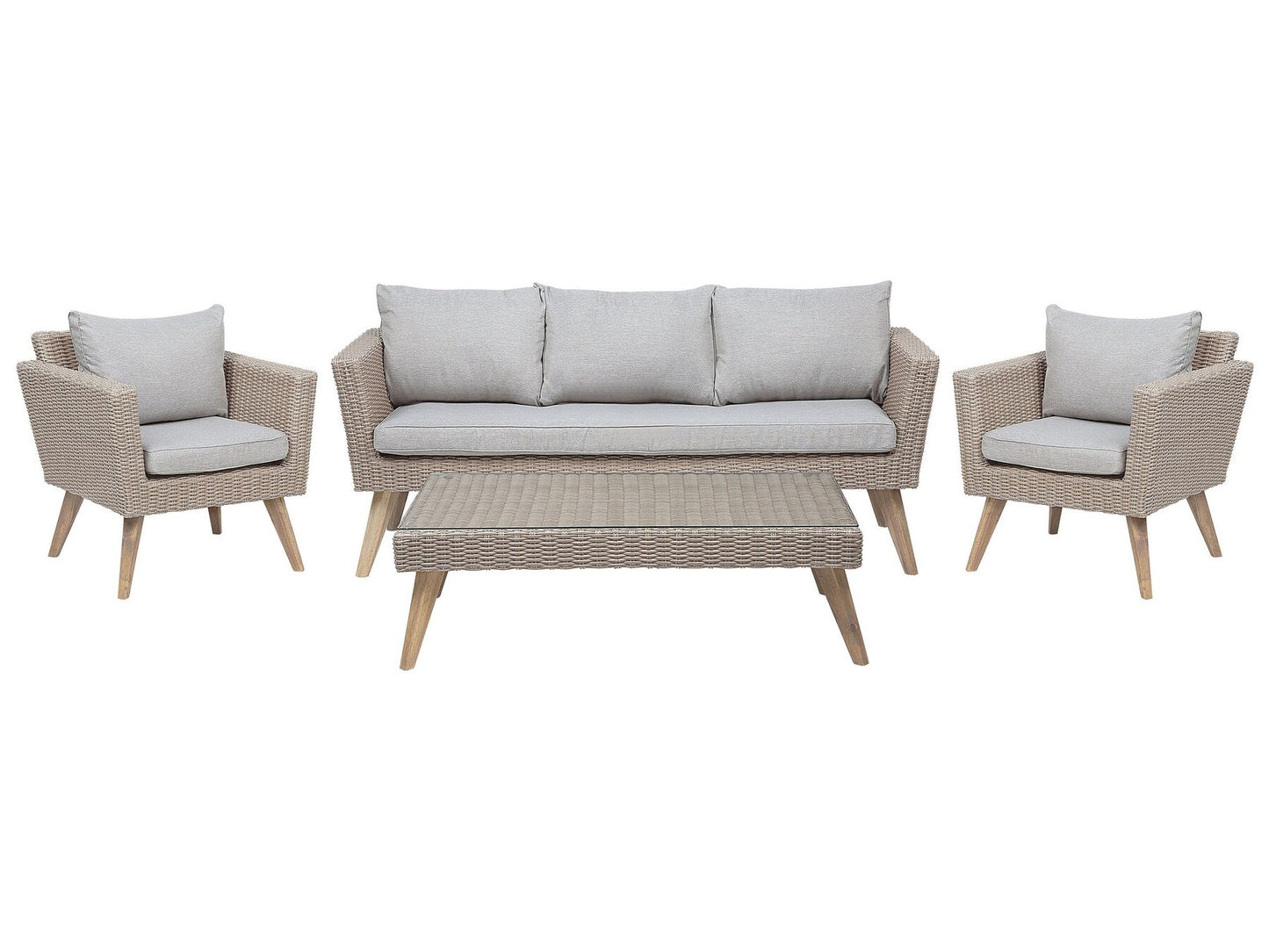 Conjunto de jardín Ratán sintético Gris