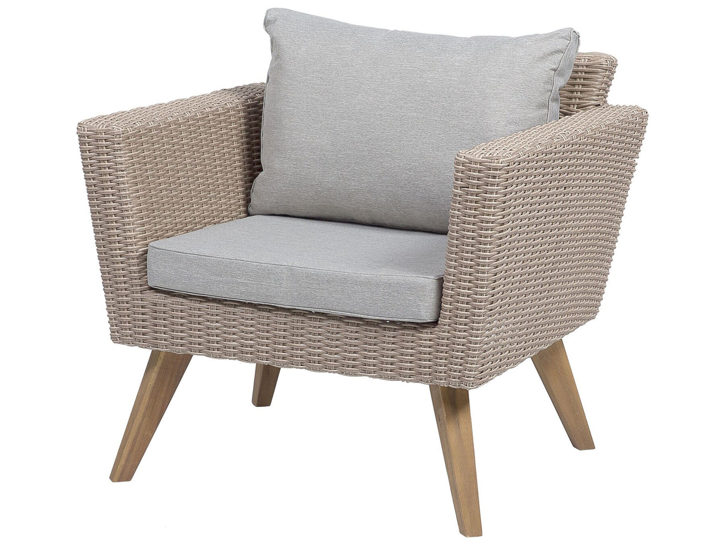 Conjunto de jardín Ratán sintético Gris