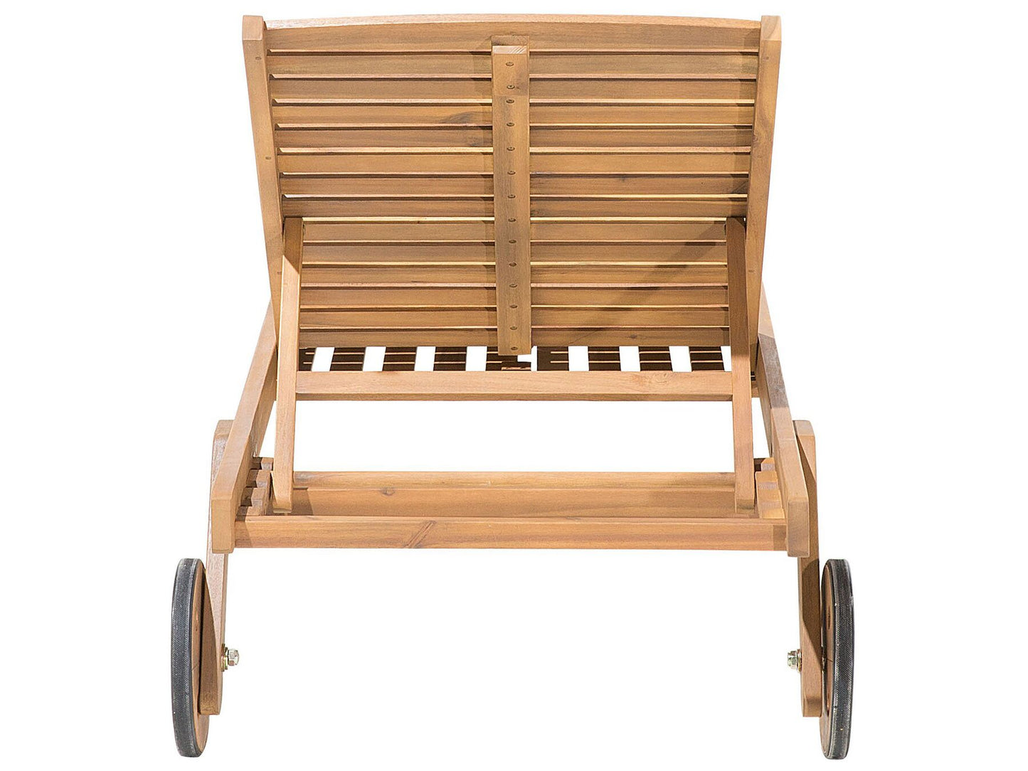 Tumbona de jardín madera con cojín gris