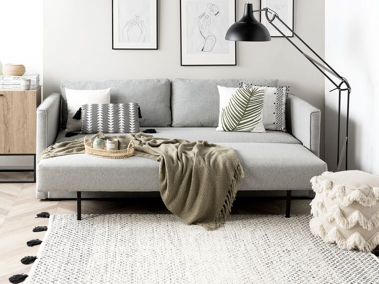 Sofá cama 3 plazas gris claro