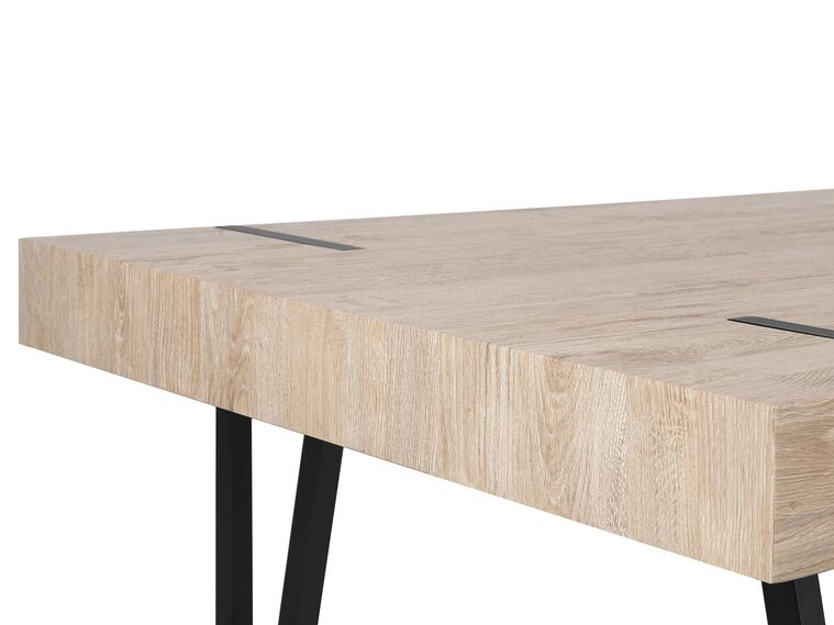 Mesa de comedor madera clara/negro