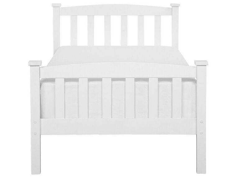 Cama con somier de madera de pino blanca 90