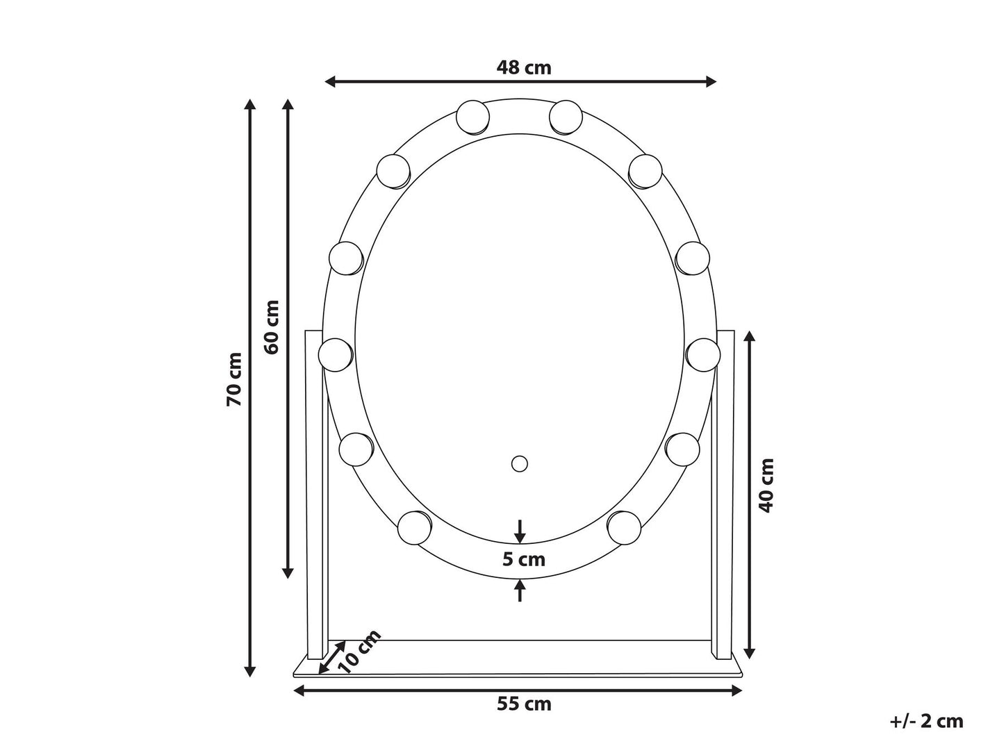 Espejo de pie LED